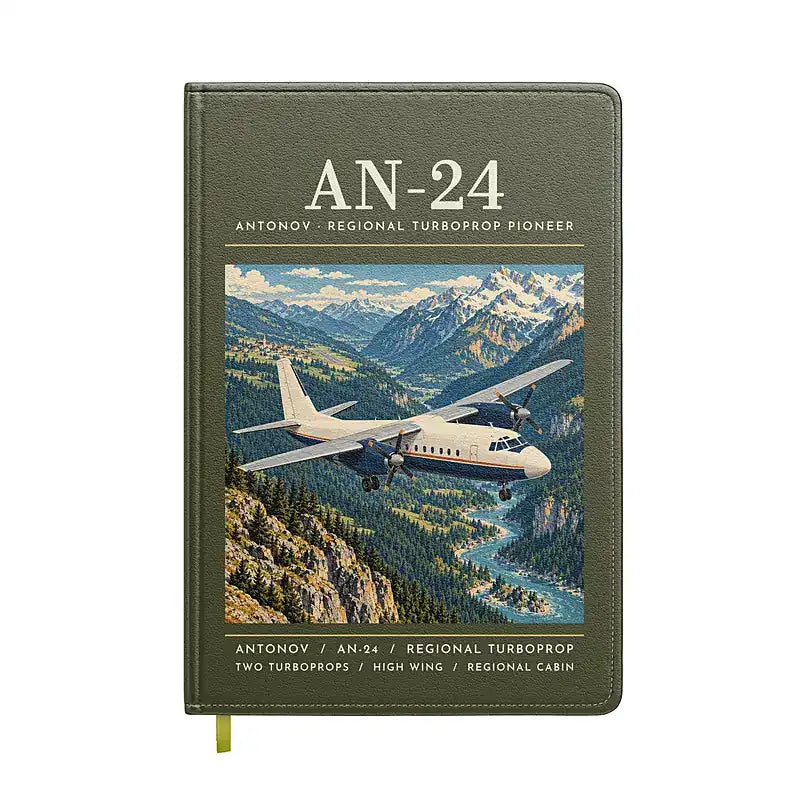 Antonov An-24 - Poster - Notebook - Green Army