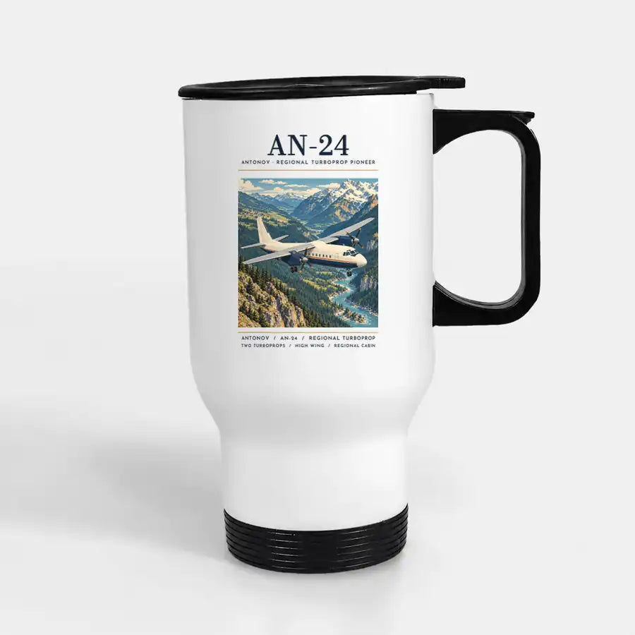 Antonov An-24 - Poster - Stainless Steel with Holder - White