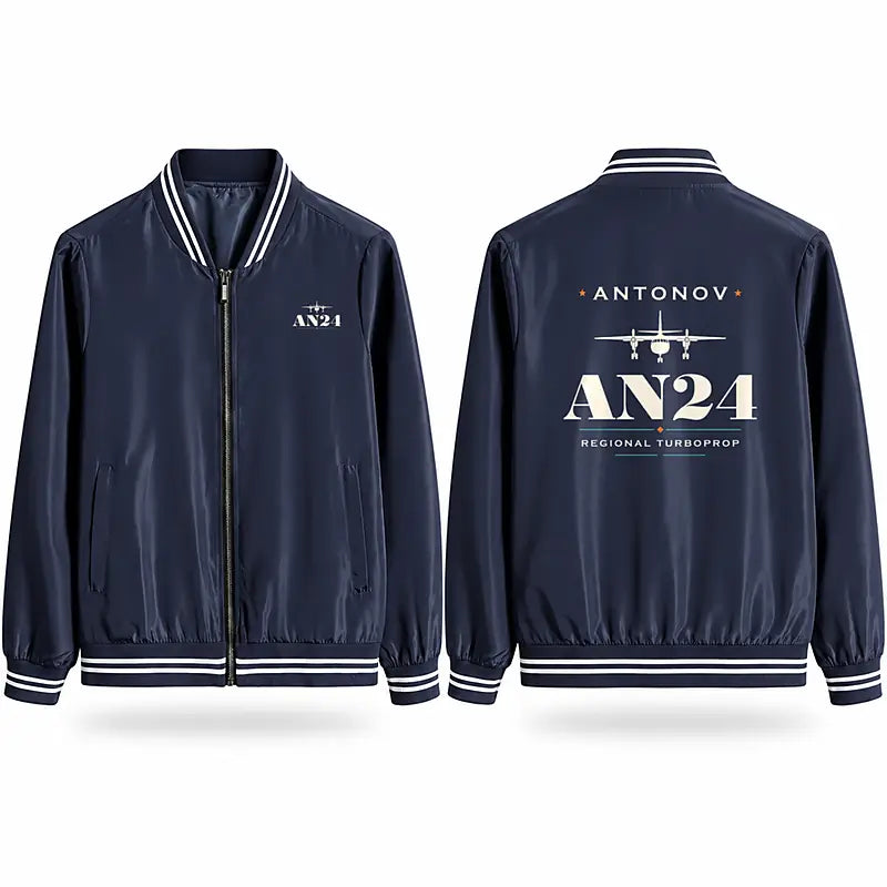 Antonov An-24 Stylish Jackets - Baseball Collar - Heritage - Navy Blue