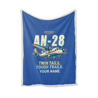 Thumbnail for Antonov An-28 - Cartoon + Name - Blanket - Blue