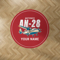 Thumbnail for Antonov An-28 - Cartoon + Name - Round Carpet - Red
