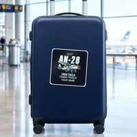 Thumbnail for Antonov An-28 - Cartoon + Name - Square Sticker - Suitcase