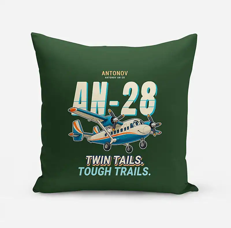 Antonov An-28 - Cartoon - Pillow - Dark Green