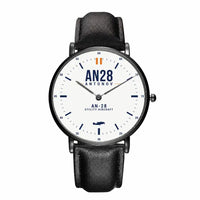Thumbnail for Antonov An-28 - Classic - White - Slim Leather - Black and Black Leather Strap