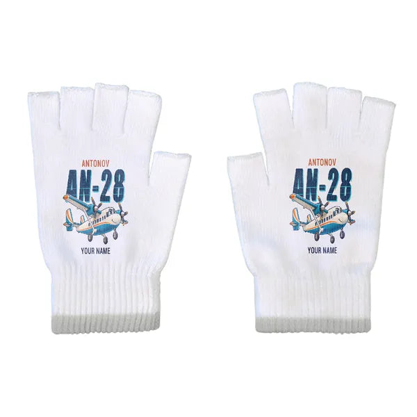 Antonov An-28 - Gloves - Cut - Cartoon + Name - White