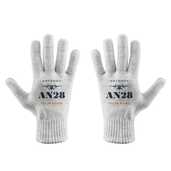 Antonov An-28 - Gloves - Full - Heritage + Name - White