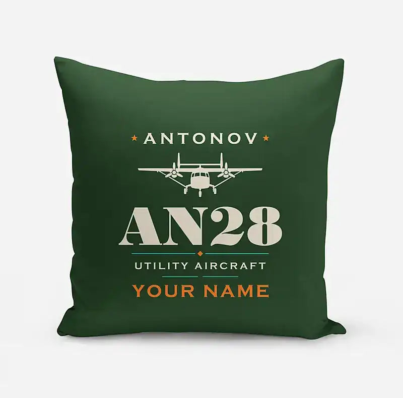 Antonov An-28 - Heritage + Name - Pillow - Dark Green