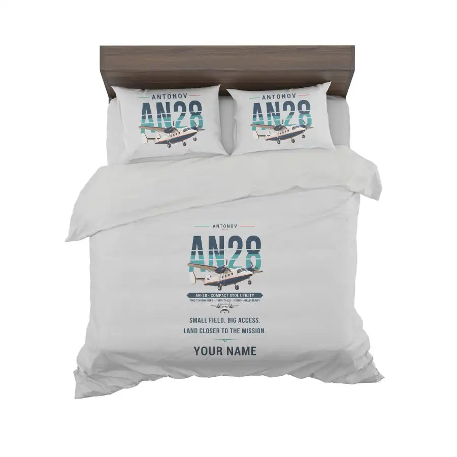 Antonov An-28 - Original + Name - Bedding Set - Light Gray
