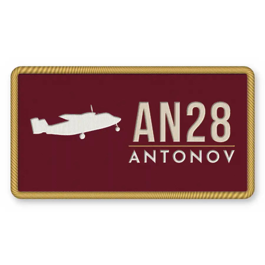 Antonov An-28 Patches - Rectangle - Burgundy Cream