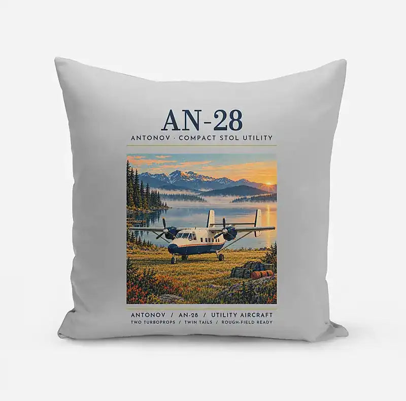 Antonov An-28 - Poster - Pillow - Light Gray