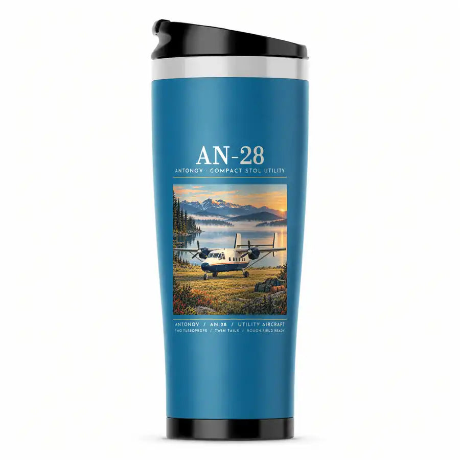 Antonov An-28 - Poster - Stainless Steel (No Holder) - Light Blue