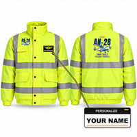 Thumbnail for Antonov An-28 Reflective Winter Jackets - Cartoon + Name - Fluorescent Yellow