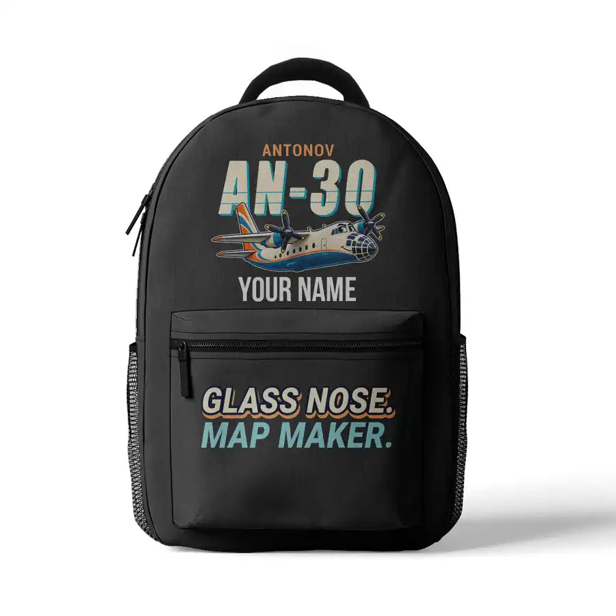 Antonov An-30 - 3D Backpack - Cartoon + Name - Gray