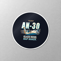 Thumbnail for Antonov An-30 - Cartoon - Circle Sticker - Close-up