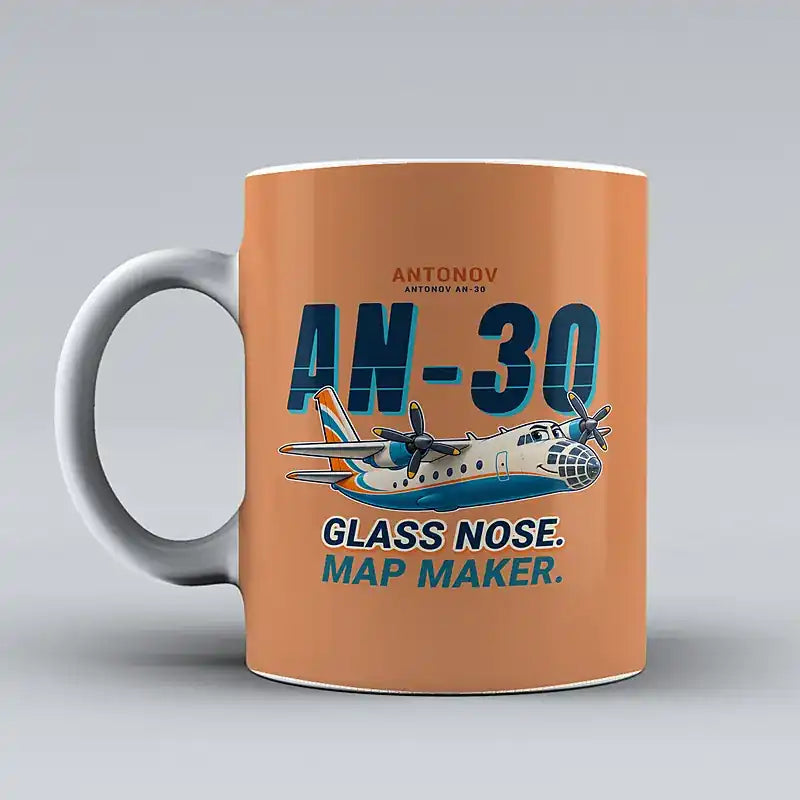 Antonov An-30 - Cartoon - Mug - Orange