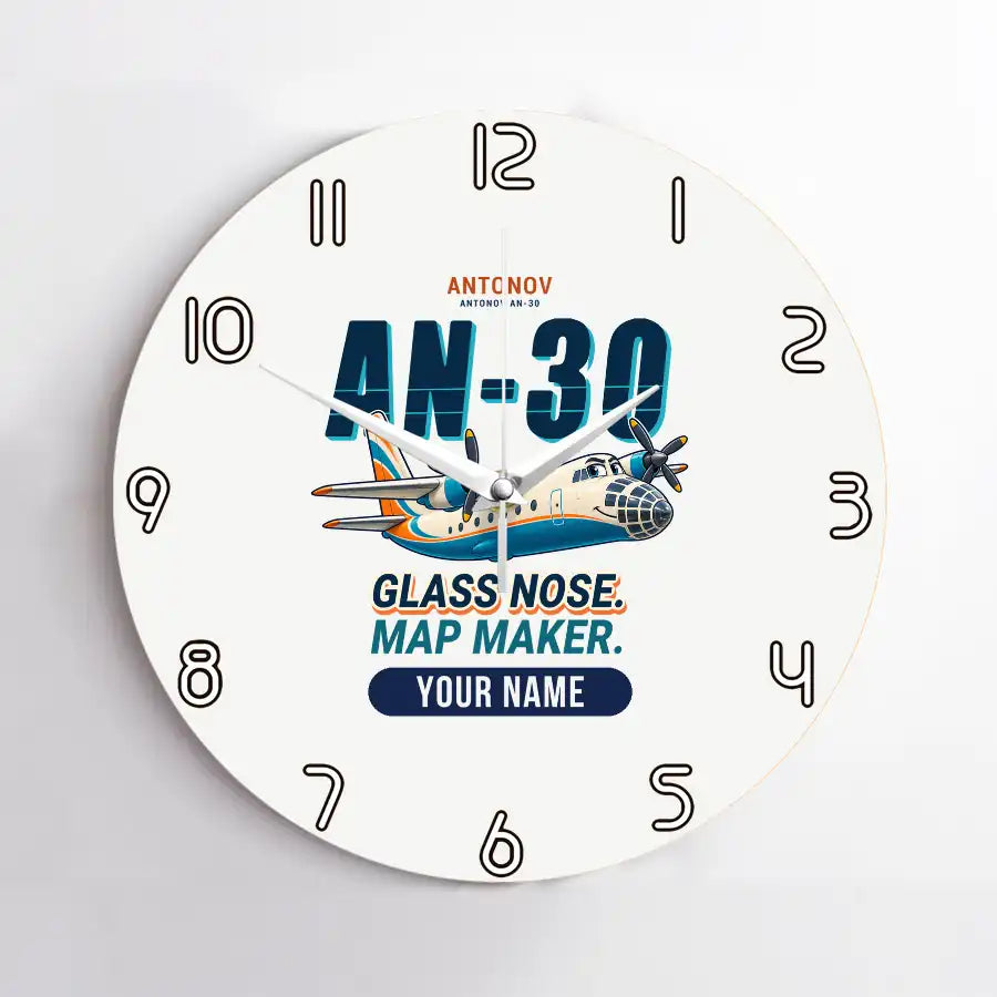 Antonov An-30 - Cartoon + Name - No Frame - White
