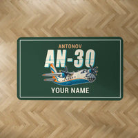 Thumbnail for Antonov An-30 - Cartoon + Name - Rectangle Carpet - Dark Green
