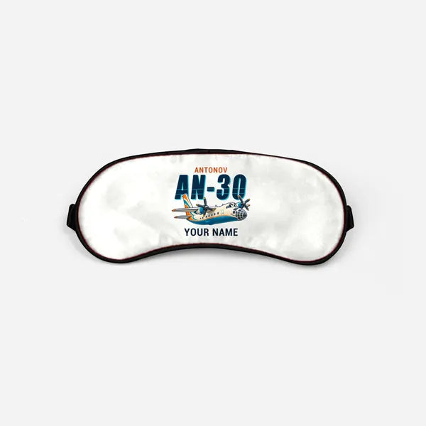 Antonov An-30 - Cartoon + Name - Sleep Mask - White