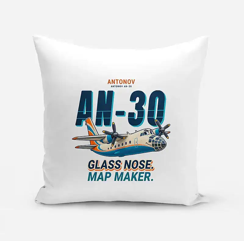 Antonov An-30 - Cartoon - Pillow - White