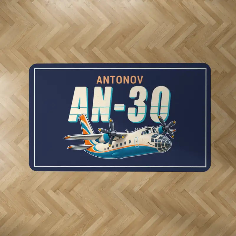 Antonov An-30 - Cartoon - Rectangle Carpet - Dark Blue