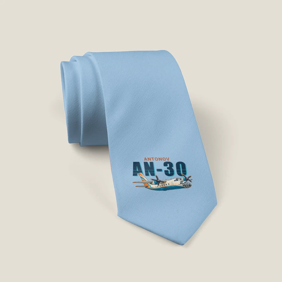 Antonov An-30 - Cartoon - Tie - Light Blue