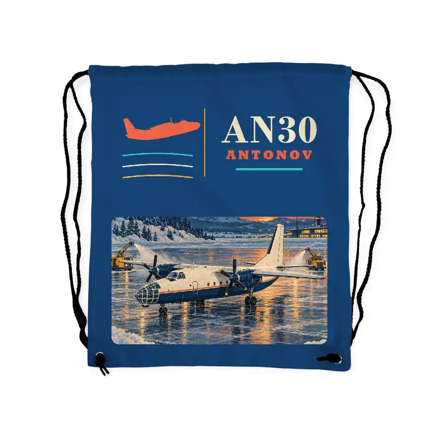 Antonov An-30 - Drawstring Bag - Classic - Blue