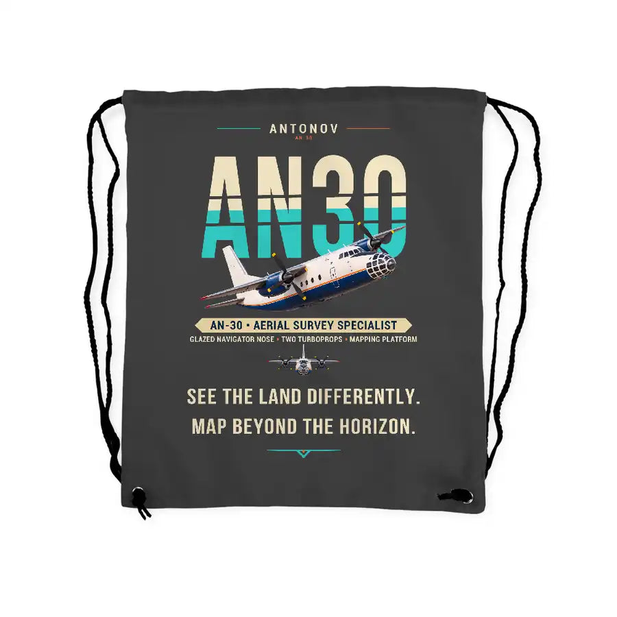 Antonov An-30 - Drawstring Bag - Original - Gray