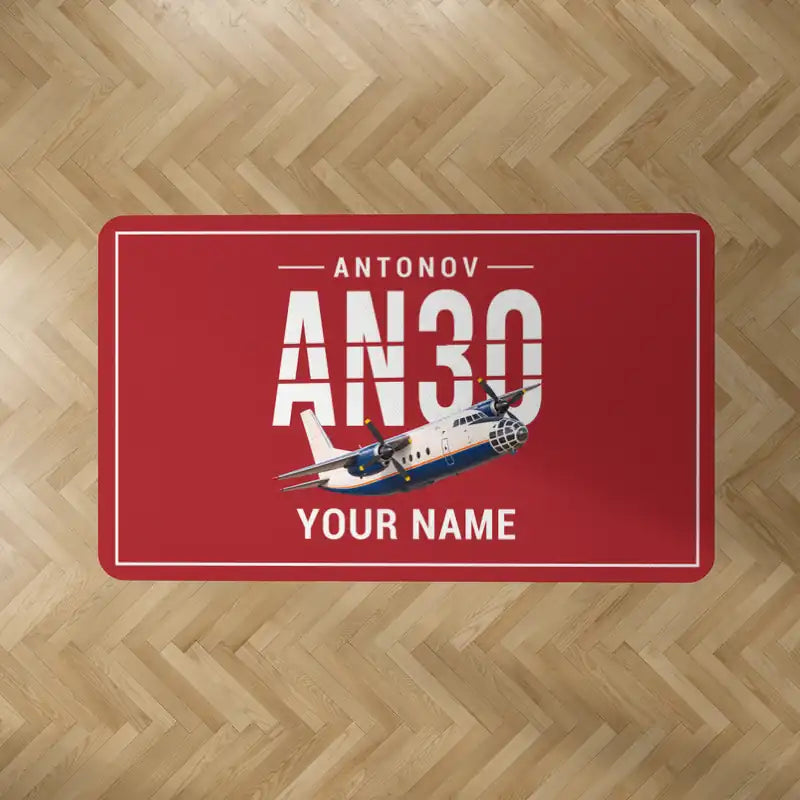 Antonov An-30 - Original + Name - Rectangle Carpet - Red