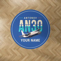 Thumbnail for Antonov An-30 - Original + Name - Round Carpet - Blue