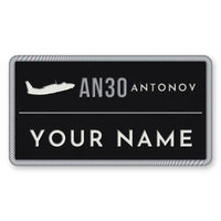 Thumbnail for Antonov An-30 Patches - Rectangle + Name - Black Silver