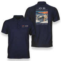 Thumbnail for Antonov An-30 - Poster - Double-Side Polo - Navy Blue