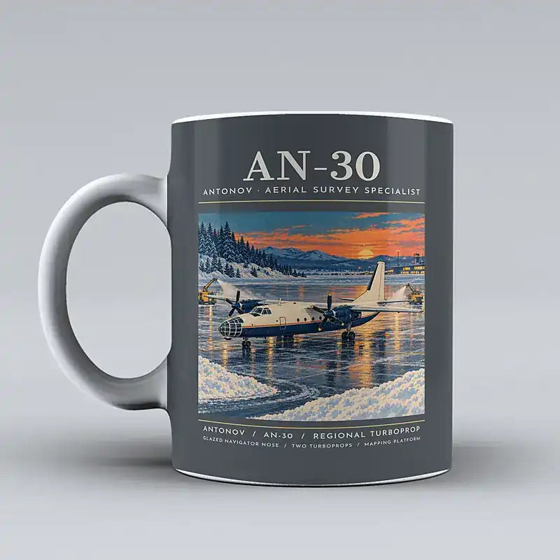 Antonov An-30 - Poster - Mug - Gray