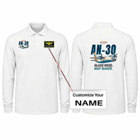 Thumbnail for Antonov An-30 Premium Polo T-Shirts - Cartoon + Name - Long Sleeve - White