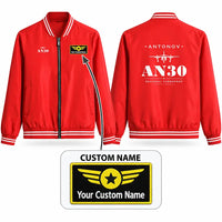 Thumbnail for Antonov An-30 Stylish Jackets - Baseball Collar - Heritage + Name - Red