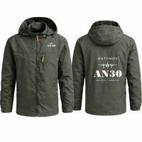 Thumbnail for Antonov An-30 Stylish Jackets - Hooded Windbreaker - Heritage - Olive Green