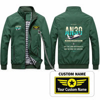 Thumbnail for Antonov An-30 Stylish Jackets - Stand Collar - Original + Name - Green