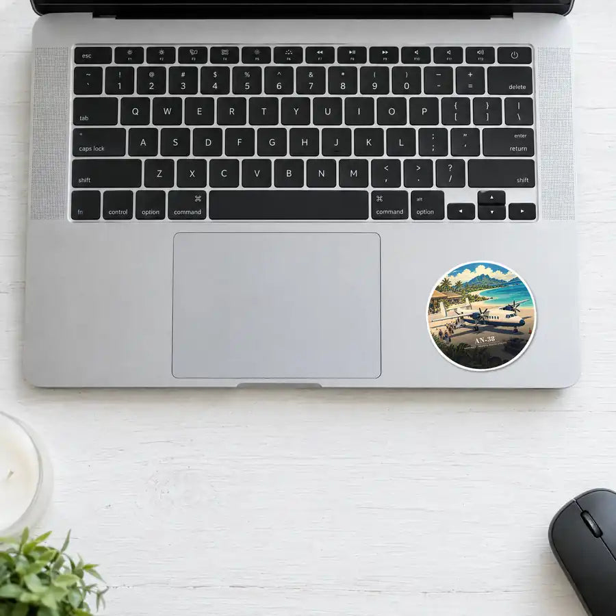 Antonov An-38 - 3D - Circle Sticker - Laptop