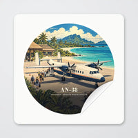 Thumbnail for Antonov An-38 - 3D - Circle Sticker - Peel