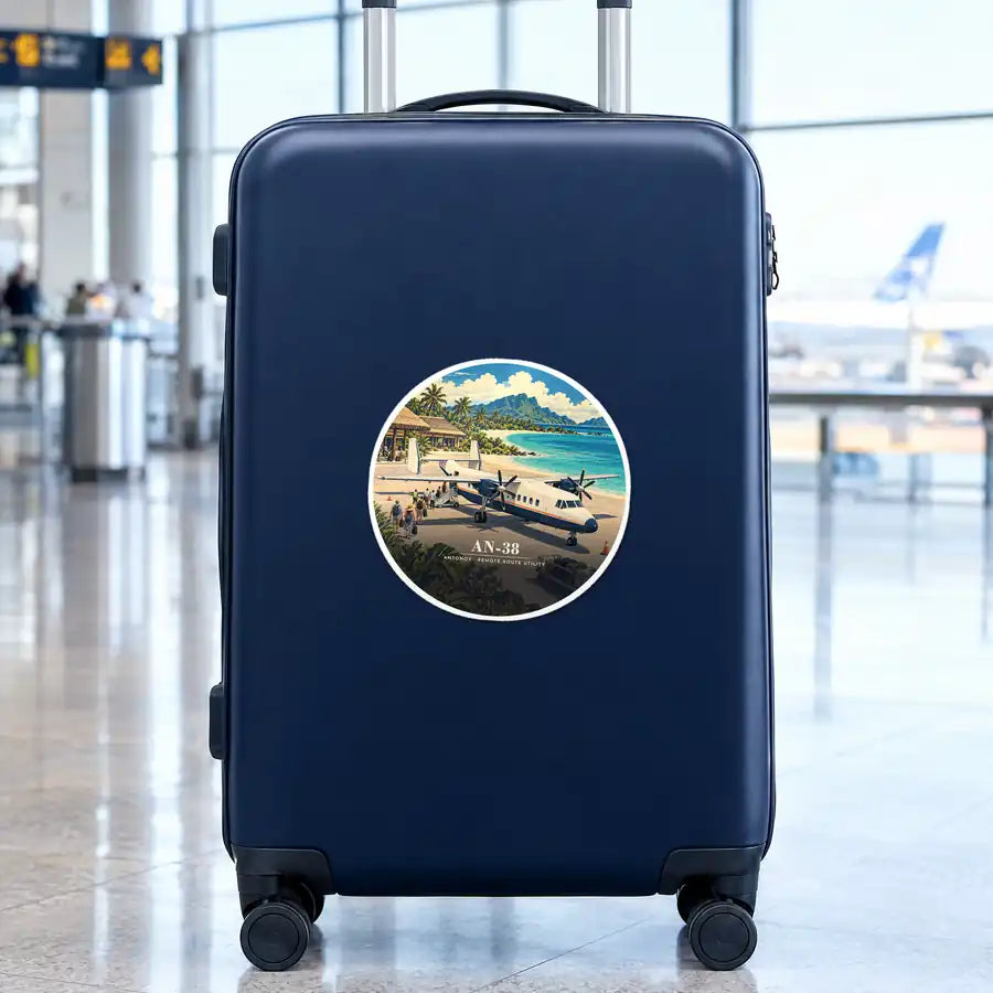 Antonov An-38 - 3D - Circle Sticker - Suitcase