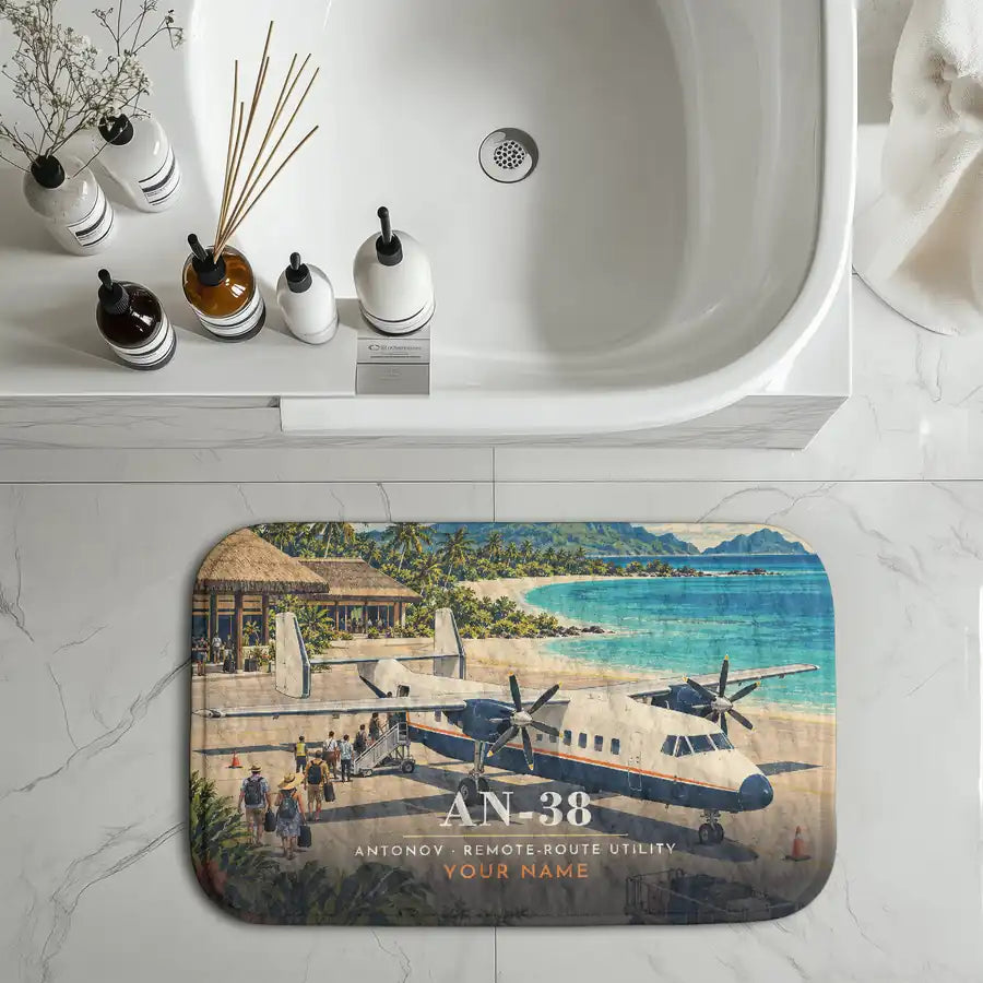 Antonov An-38 - 3D + Name - Bath Mat