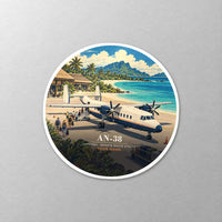 Thumbnail for Antonov An-38 - 3D + Name - Circle Sticker - Close-up