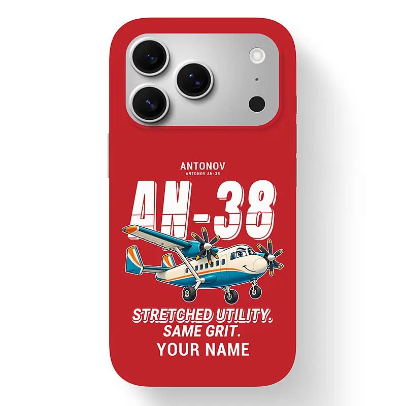 Antonov An-38 - Cartoon + Name - MagSafe iPhone 17 Pro - Red