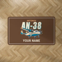 Thumbnail for Antonov An-38 - Cartoon + Name - Rectangle Carpet - Brown