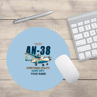 Thumbnail for Antonov An-38 - Cartoon + Name - Round Mouse Pad - Light Blue