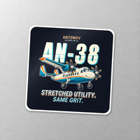 Thumbnail for Antonov An-38 - Cartoon - Square Sticker - Close-up