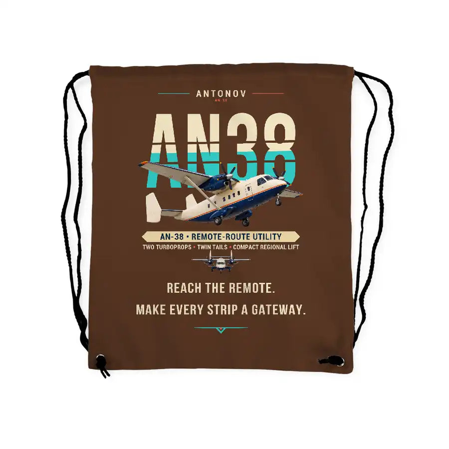 Antonov An-38 - Drawstring Bag - Original - Brown