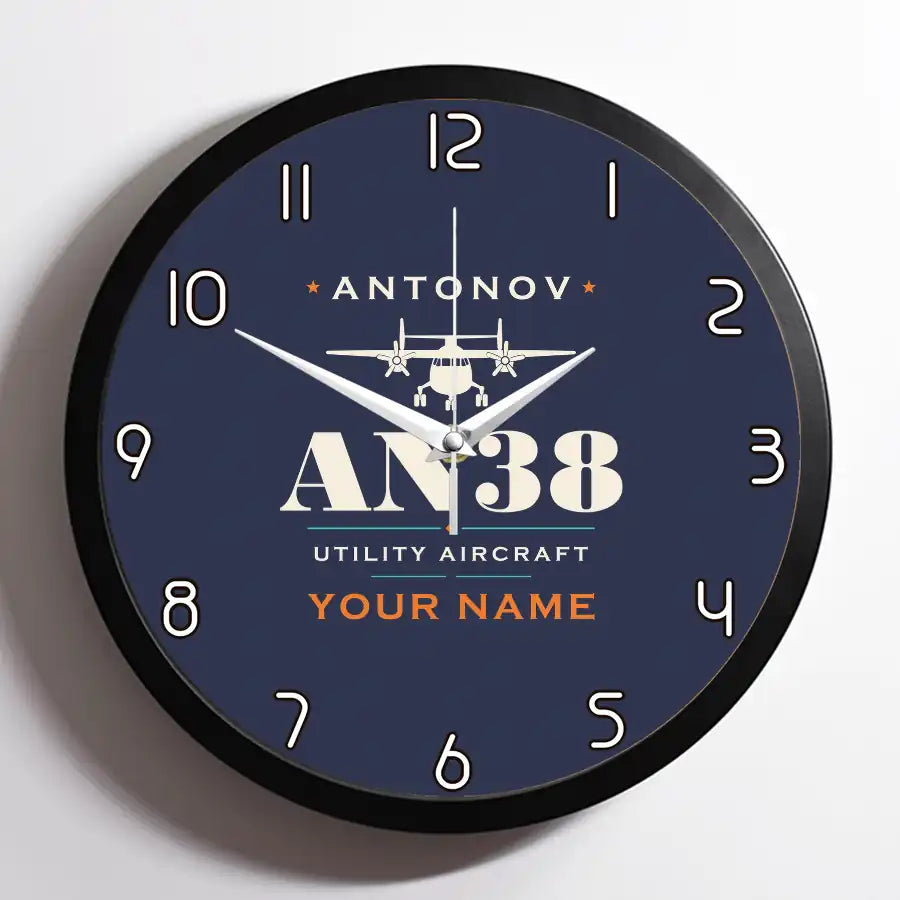 Antonov An-38 - Heritage + Name - Framed - Navy Blue