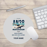 Thumbnail for Antonov An-38 - Original + Name - Round Mouse Pad - Light Gray