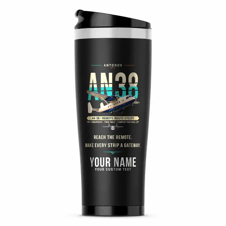 Antonov An-38 - Original + Name - Stainless Steel (No Holder) - Black