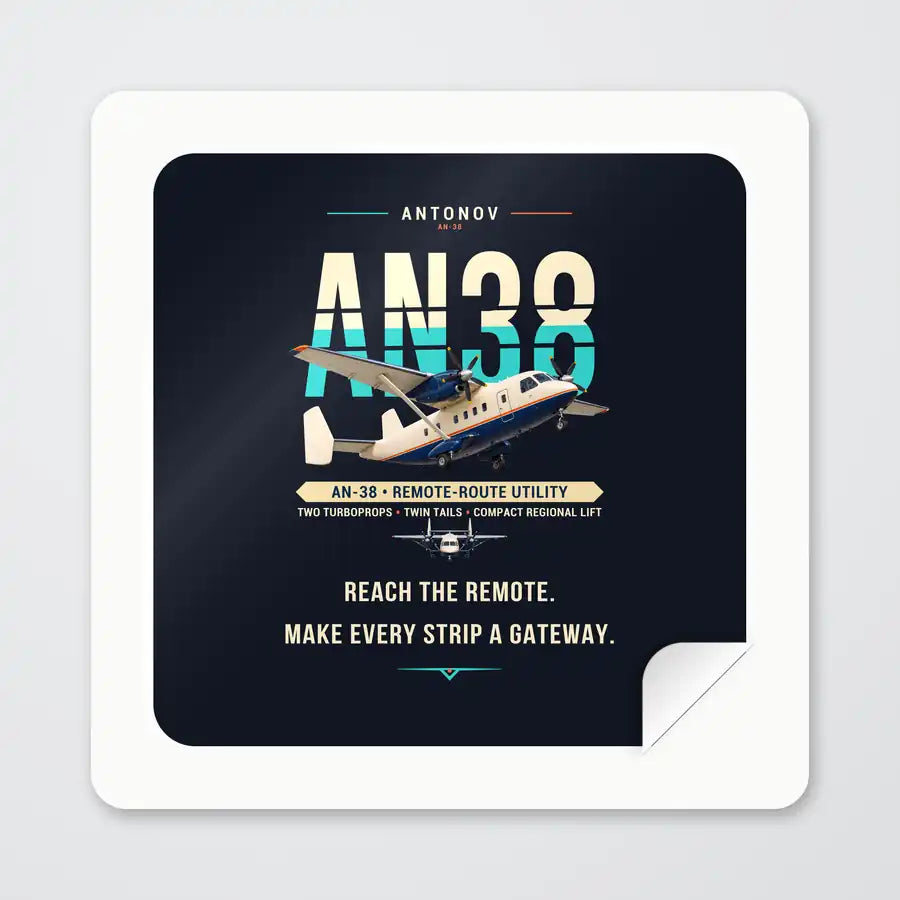 Antonov An-38 - Original - Square Sticker - Peel